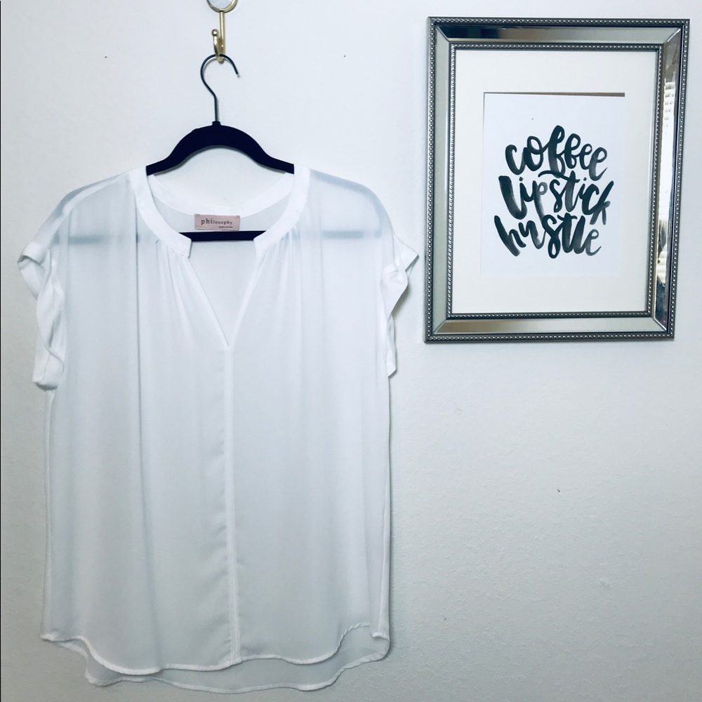 Philosophy White Blouse Size XL
